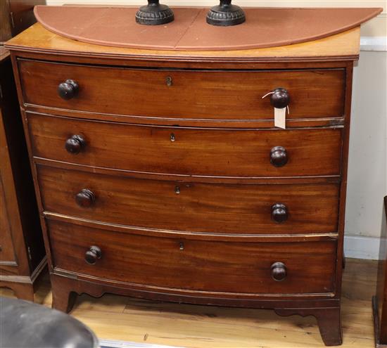 A 19th century mahogany bowfront chest of drawers W.99cm